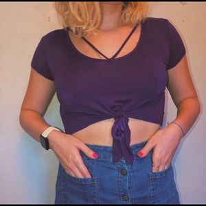 thrifted purple cropped top